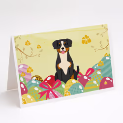 Easter Eggs Entlebucher Greeting Cards and Envelopes Pack of 8