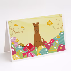 Easter Eggs Irish Terrier Greeting Cards and Envelopes Pack of 8
