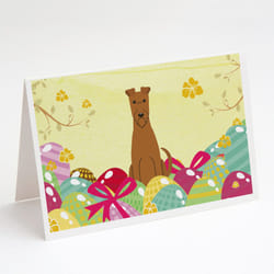 Easter Eggs Irish Terrier Greeting Cards and Envelopes Pack of 8