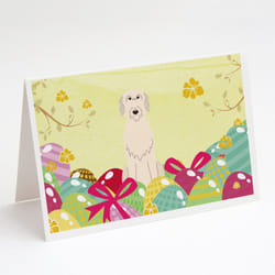 Easter Eggs Irish Wolfhound Greeting Cards and Envelopes Pack of 8