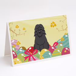 Easter Eggs Bouvier des Flandres Greeting Cards and Envelopes Pack of 8