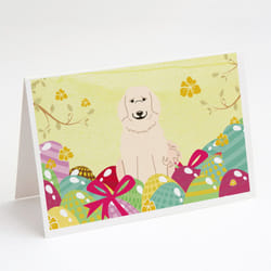 Easter Eggs Great Pyrenese Greeting Cards and Envelopes Pack of 8