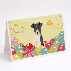 Easter Eggs Smooth Fox Terrier Greeting Cards and Envelopes Pack of 8