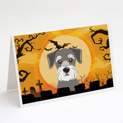 Halloween Schnauzer Greeting Cards and Envelopes Pack of 8