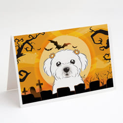 Halloween Maltese Greeting Cards and Envelopes Pack of 8