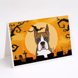 Halloween Boxer Greeting Cards and Envelopes Pack of 8