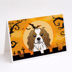 Halloween Cavalier Spaniel Greeting Cards and Envelopes Pack of 8