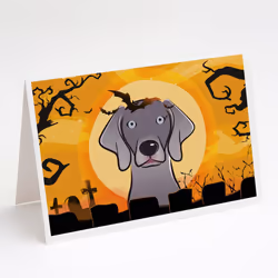 Halloween Weimaraner Greeting Cards and Envelopes Pack of 8