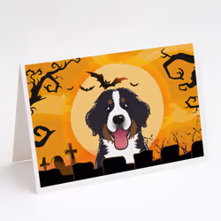 Halloween Bernese Mountain Dog Greeting Cards and Envelopes Pack of 8