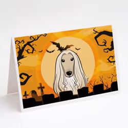 Halloween Afghan Hound Greeting Cards and Envelopes Pack of 8