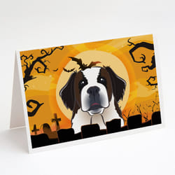 Halloween Saint Bernard Greeting Cards and Envelopes Pack of 8