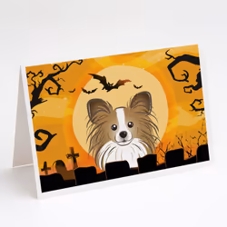 Halloween Papillon Greeting Cards and Envelopes Pack of 8