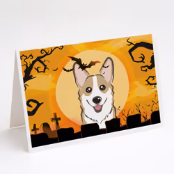 Halloween Sable Corgi Greeting Cards and Envelopes Pack of 8
