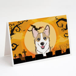 Halloween Sable Corgi Greeting Cards and Envelopes Pack of 8