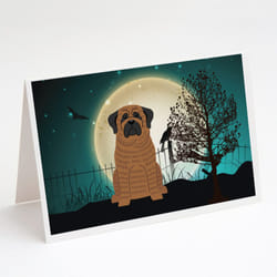 Halloween Scary Mastiff Brindle Greeting Cards and Envelopes Pack of 8