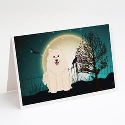 Halloween Scary Samoyed Greeting Cards and Envelopes Pack of 8