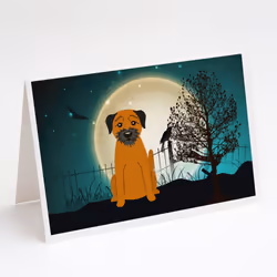 Halloween Scary Border Terrier Greeting Cards and Envelopes Pack of 8