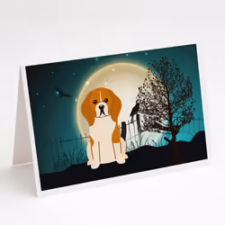 Halloween Scary Beagle Tricolor Greeting Cards and Envelopes Pack of 8