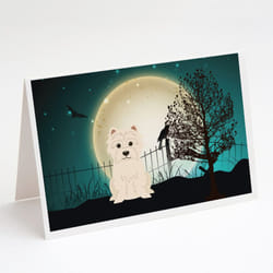 Halloween Scary Westie Greeting Cards and Envelopes Pack of 8