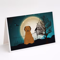 Halloween Scary Briard Brown Greeting Cards and Envelopes Pack of 8