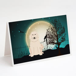 Halloween Scary Great Pyrenese Greeting Cards and Envelopes Pack of 8
