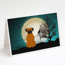 Halloween Scary Fawn Boxer Greeting Cards and Envelopes Pack of 8