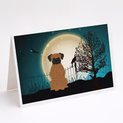 Halloween Scary Brindle Boxer Greeting Cards and Envelopes Pack of 8