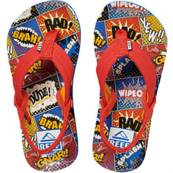 Reef Unisex Kids Childrens  AHI Casual Beach Pool Sandals Thongs Flip Flops - 8K-9K UK, Comic Book