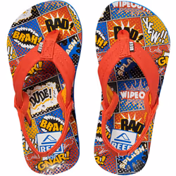 Reef Unisex Kids Childrens  AHI Casual Beach Pool Sandals Thongs Flip Flops - 4K-5K UK, Comic Book