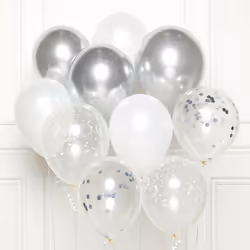 Amscan 9907426, Toy balloon, Latex, Silver, 27 cm, 1 pc(s)