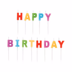 Amscan 'Happy Birthday' Multicoloured Pick Cake Wax Candles 13 Pieces