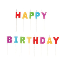 Amscan 'Happy Birthday' Multicoloured Pick Cake Wax Candles 13 Pieces