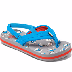 Reef Little Ahi Kids Boys Summer Beach Holiday Pool Slip On Flip Flops Sandals - 6/7K, Grey Blue