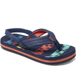 Reef Little Ahi Kids Boys Summer Beach Holiday Pool Slip On Flip Flops Sandals - 2, Stripe Navy Palm