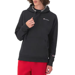 Champion Mens Hoodie  Powerblend  Fleece Pullover  Comfortable Graphic Sweatshirt For Reg. Or Big & Tall Athletic-hoodies  Black Small Script  Medium