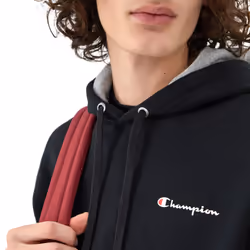Champion Mens Hoodie  Powerblend  Fleece Pullover  Comfortable Graphic Sweatshirt For Reg. Or Big & Tall Athletic-hoodies  Black Small Script  Medium