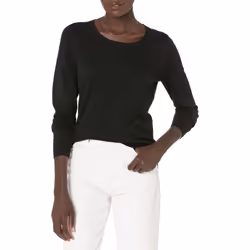 Amazon Essentials Women's Long-Sleeve Lightweight Crewneck Sweater Available in Plus Size Black 1X
