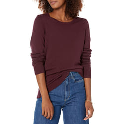 Amazon Essentials Women's Long-Sleeve Lightweight Crewneck Sweater Available in Plus Size  Burgundy  2X