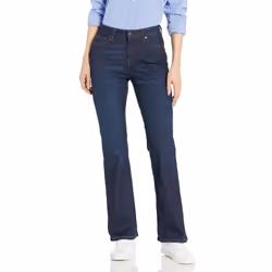Womens Mid-Rise Slim Bootcut Jean, Dark Wash, 8 Short