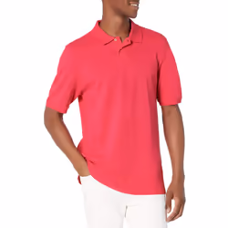 Men's Regular-Fit Cotton Pique Polo Shirt (Available in Big & Tall), Hot Pink, X-Small