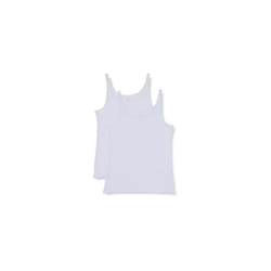 Women's Slim-Fit Thin-Strap Tank Top, Pack of 2, White, S