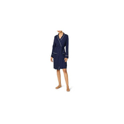Amazon Essentials Women's Lightweight Waffle Mid-Length Robe (Available in Plus Size), Navy, L