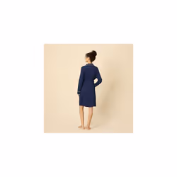 Amazon Essentials Women's Lightweight Waffle Mid-Length Robe (Available in Plus Size), Navy, L