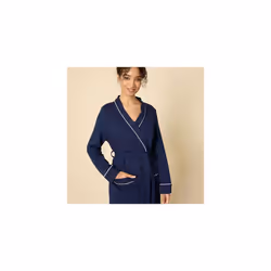 Amazon Essentials Women's Lightweight Waffle Mid-Length Robe (Available in Plus Size), Navy, L