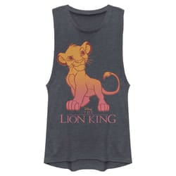 Disney Lion King Simba Fade Women's Muscle Tank  Denim Blue Heather  X