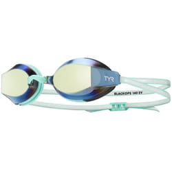 TYR Black Ops 140 EV Racing Mirrored Swim Goggles Women's Fit  Gold/Mint