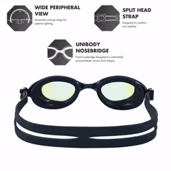 TYR Special Ops 2.0 Mirrored Adult Fit Swim Goggle  Gold/Navy