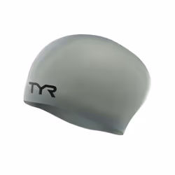 Adult Long Hair Silicone Swim Cap Grey one Size