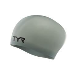 Adult Long Hair Silicone Swim Cap  Grey  one Size