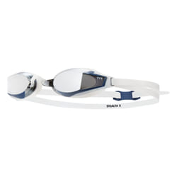 TYR Stealth-X Race Mirrored Adult Swim Goggles  Silver/white  one size